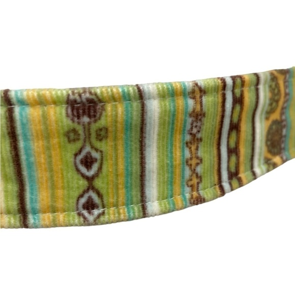 Fashion Doll striped corduroy adjustable belt chartreuse/brown/turquoise medium - Picture 4 of 8
